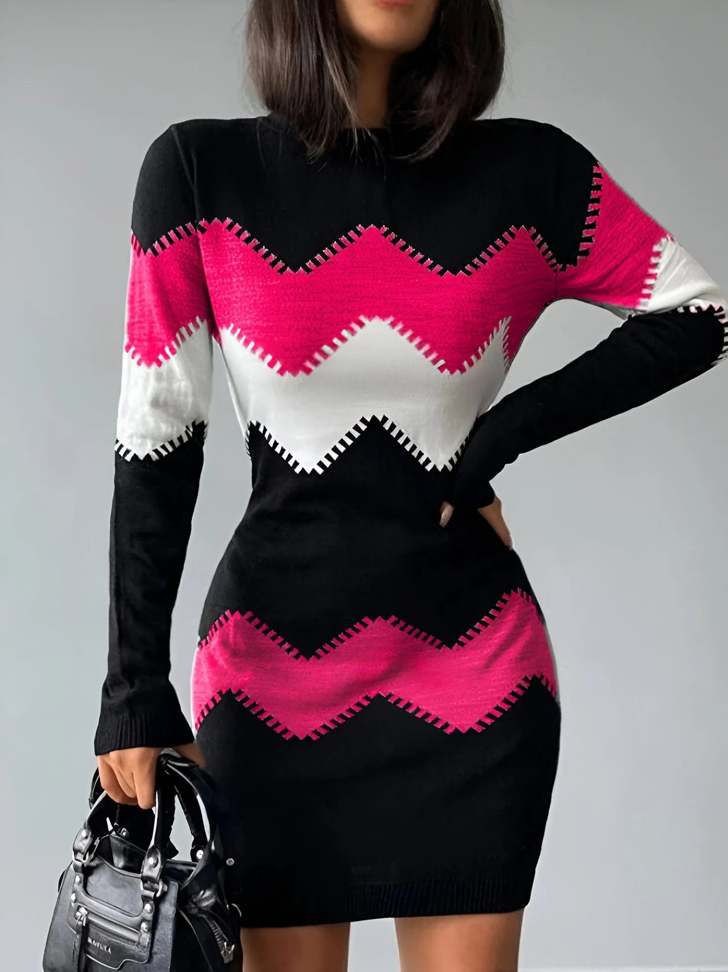 Sigrun | Elegant knit bodycon mini dress