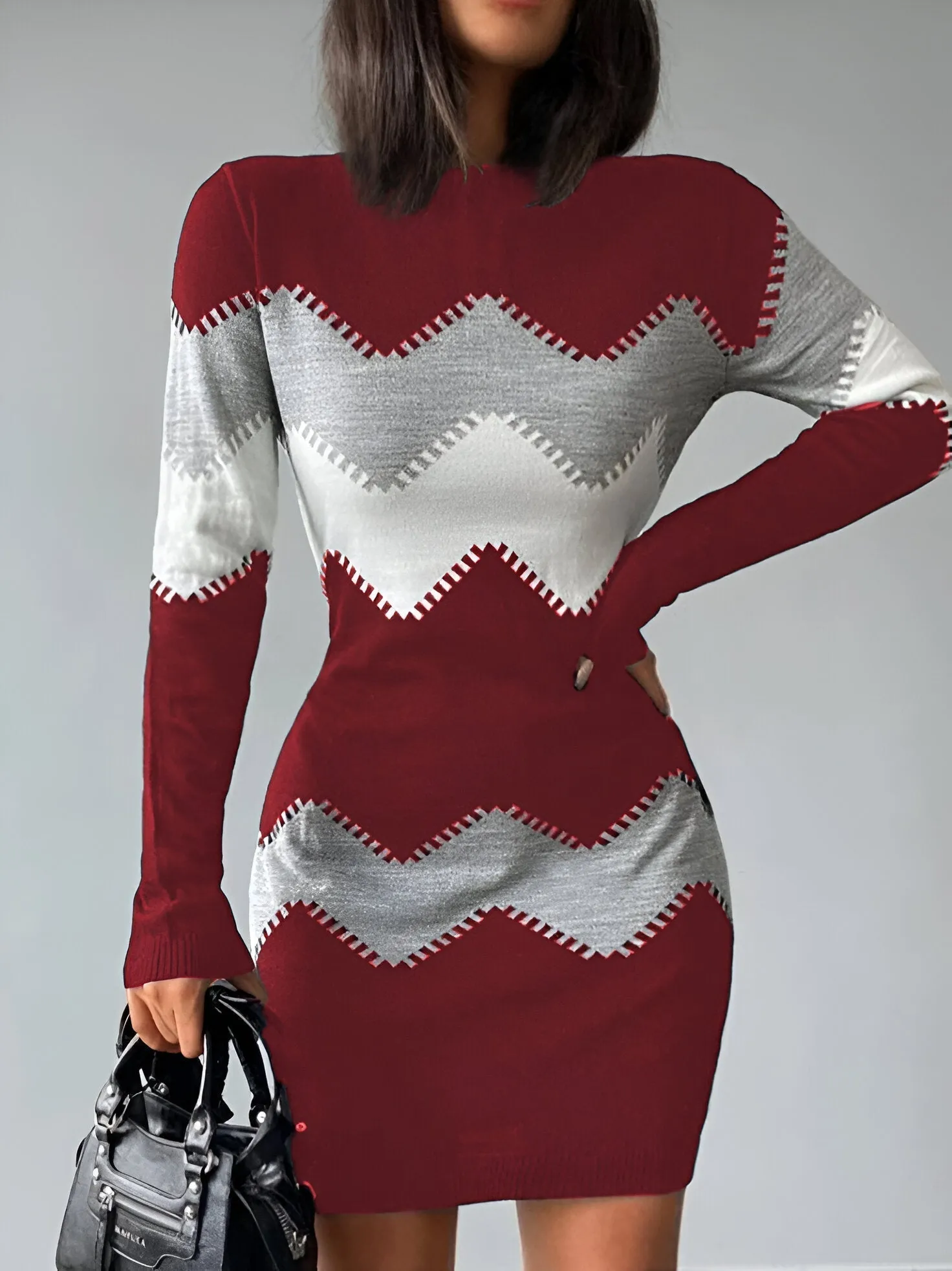 Sigrun | Elegant knit bodycon mini dress