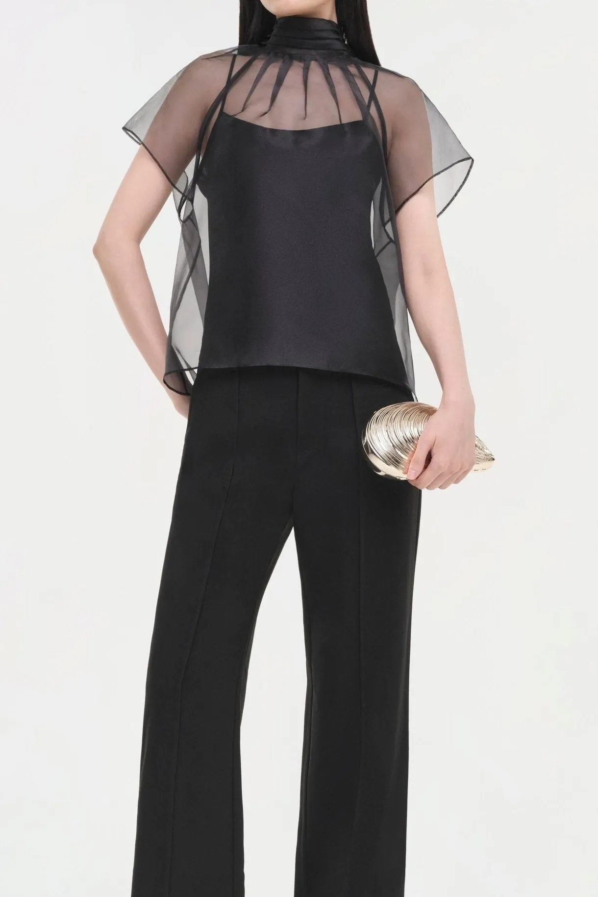Simkhai Feyre Short Sleeve Top in Black