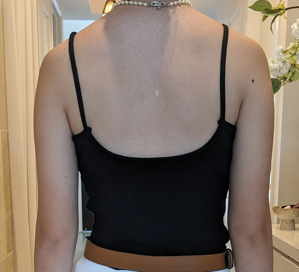 Singlet Top with Built in Bra Camisole V-neck with Built In Bra Cotton