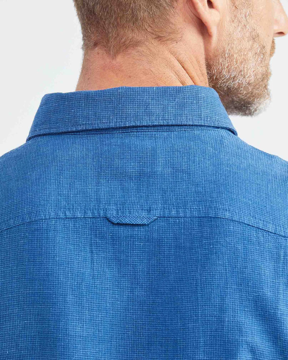 SLIM FIT LINEN SHIRT IN BLUE