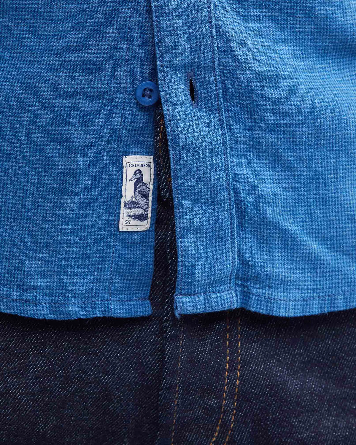 SLIM FIT LINEN SHIRT IN BLUE