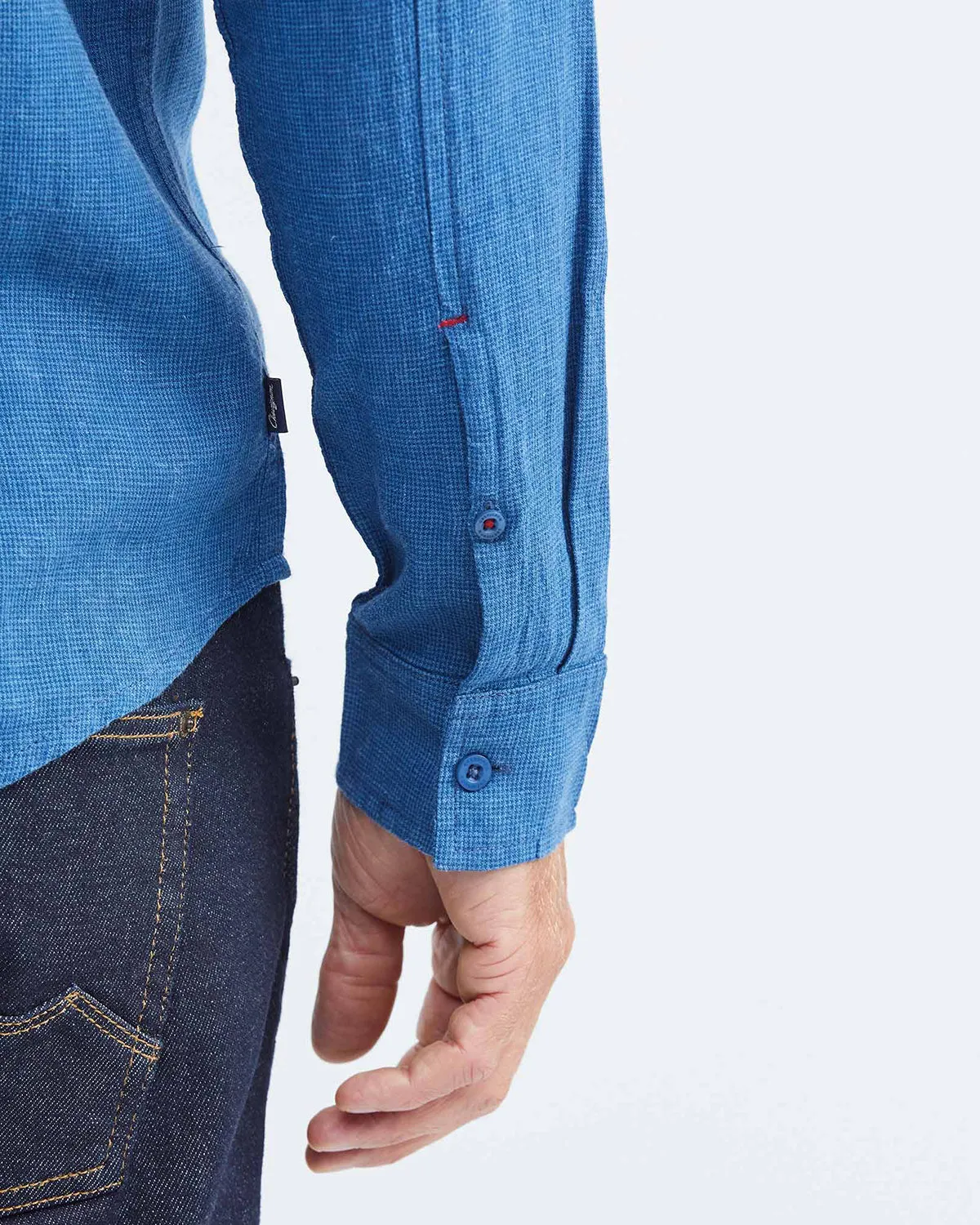 SLIM FIT LINEN SHIRT IN BLUE