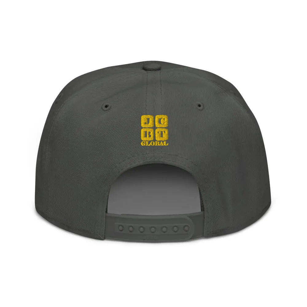 Snapback Hat "2052-0111 Wisdom Is Power (Yellow Logo)"