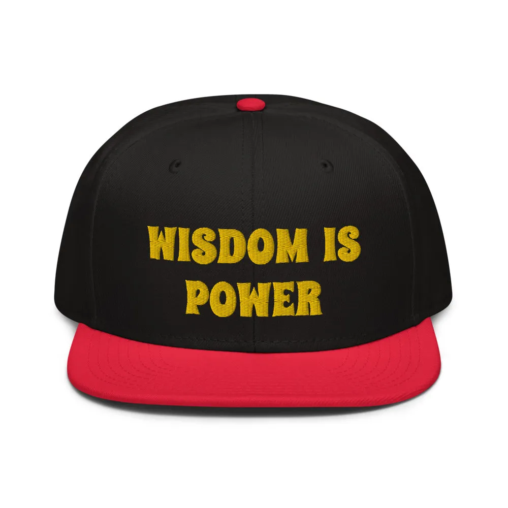 Snapback Hat "2052-0111 Wisdom Is Power (Yellow Logo)"