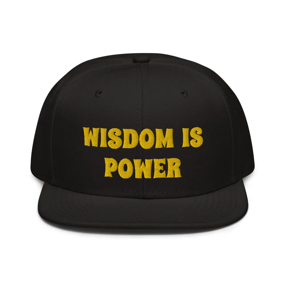 Snapback Hat "2052-0111 Wisdom Is Power (Yellow Logo)"