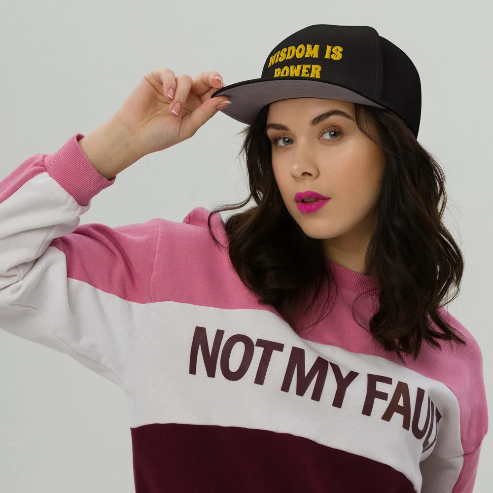 Snapback Hat "2052-0111 Wisdom Is Power (Yellow Logo)"