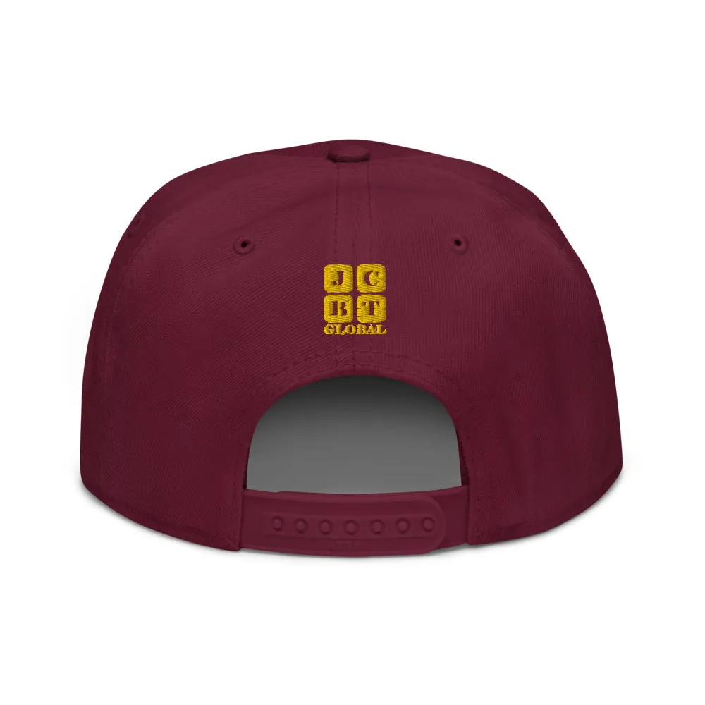 Snapback Hat "2052-0111 Wisdom Is Power (Yellow Logo)"