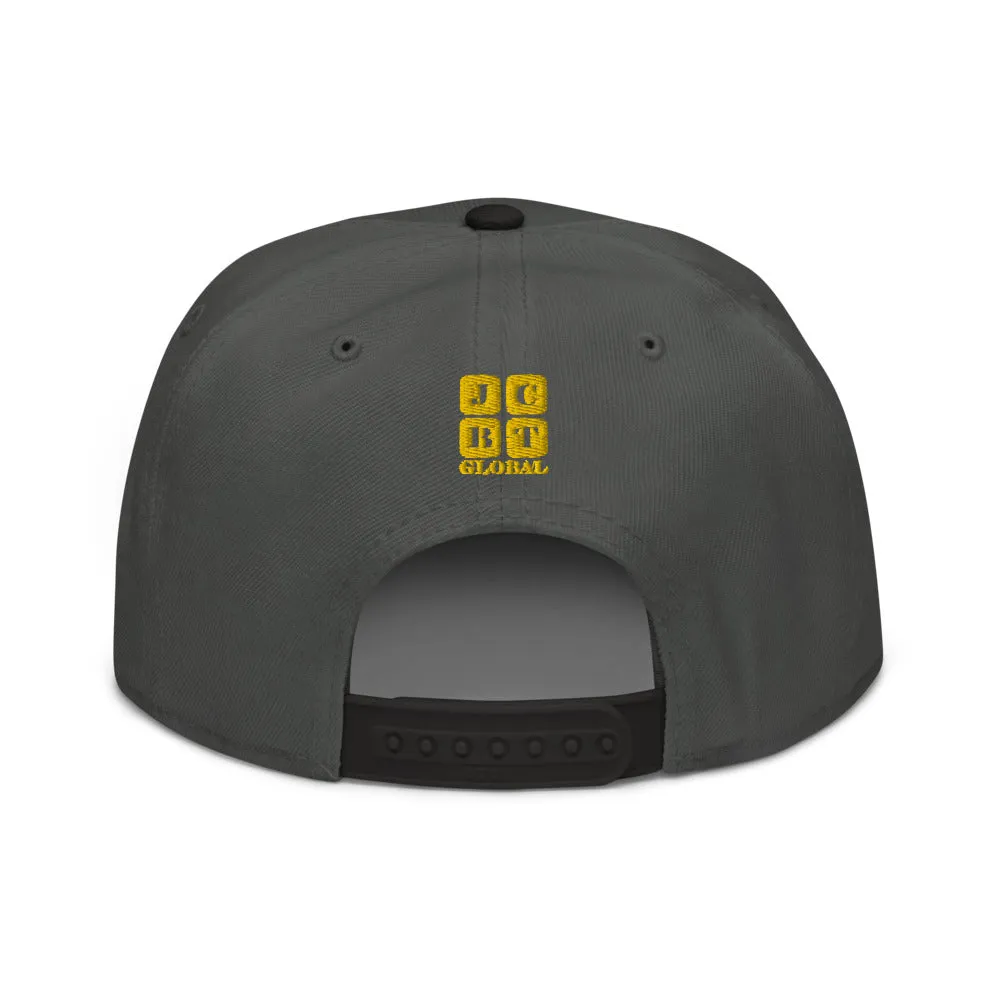 Snapback Hat "2052-0111 Wisdom Is Power (Yellow Logo)"