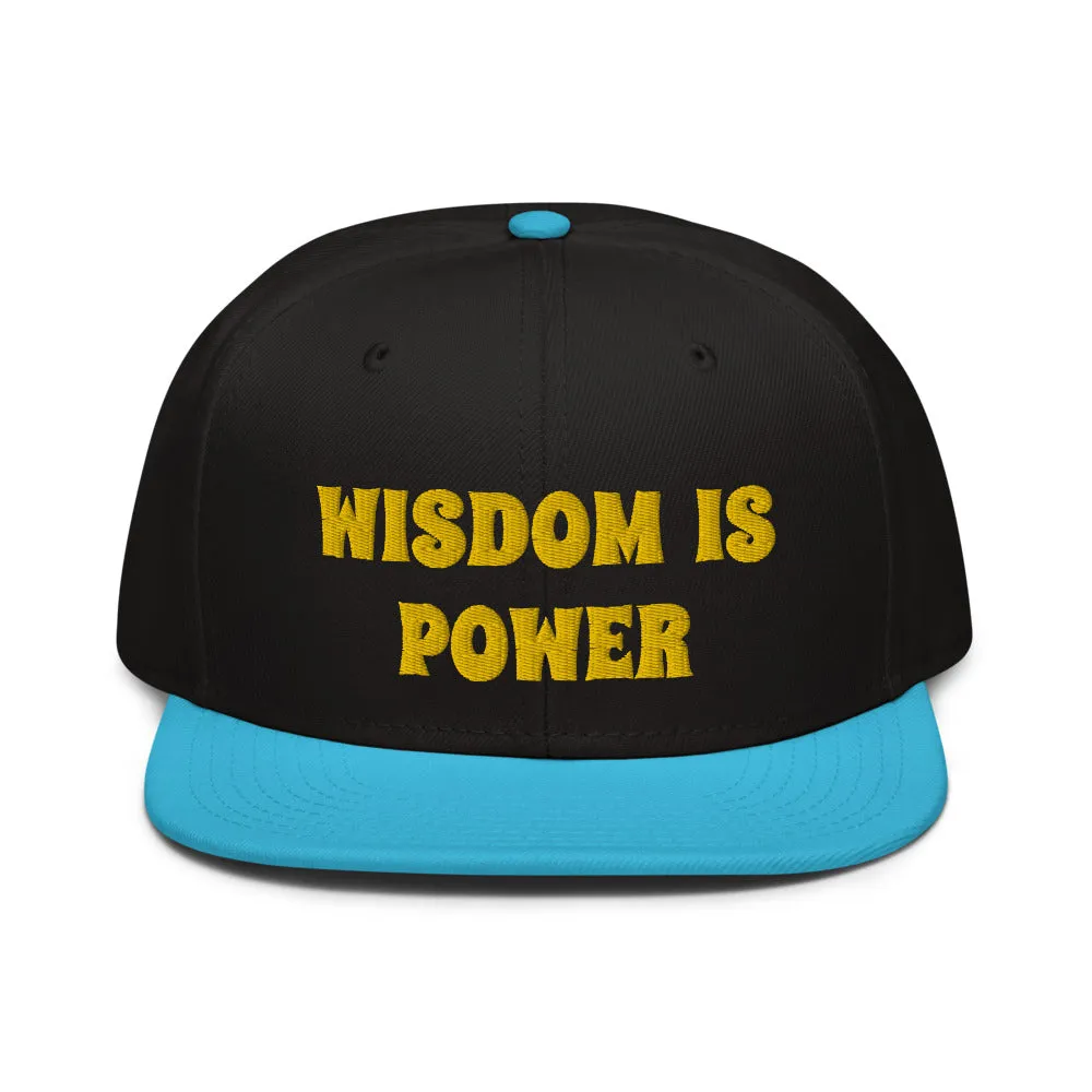 Snapback Hat "2052-0111 Wisdom Is Power (Yellow Logo)"