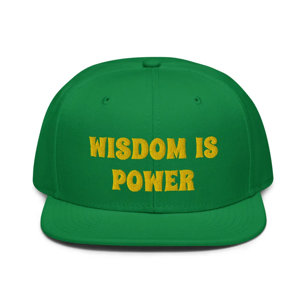 Snapback Hat "2052-0111 Wisdom Is Power (Yellow Logo)"