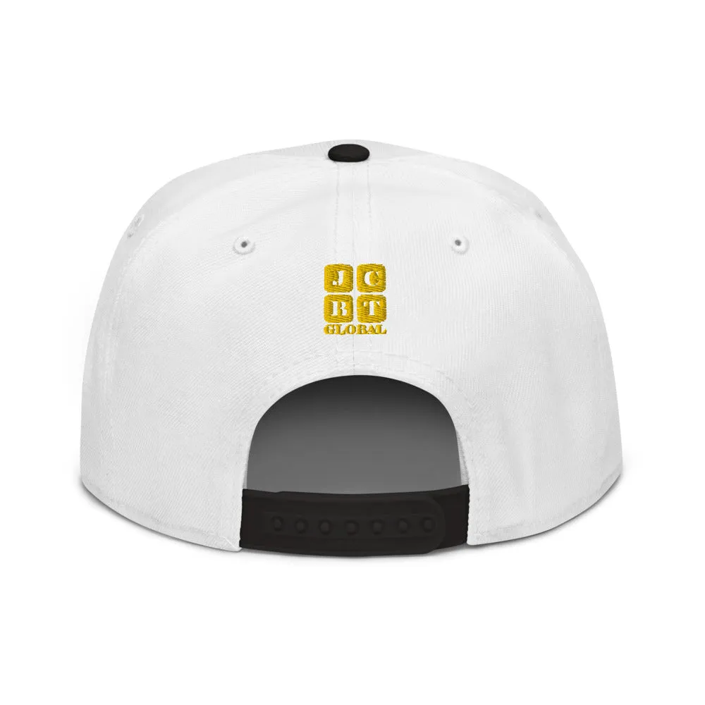 Snapback Hat "2052-0111 Wisdom Is Power (Yellow Logo)"