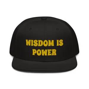 Snapback Hat "2052-0111 Wisdom Is Power (Yellow Logo)"
