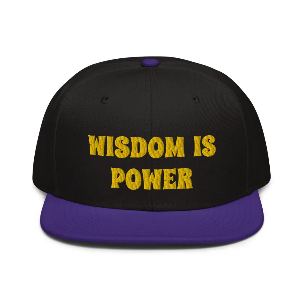 Snapback Hat "2052-0111 Wisdom Is Power (Yellow Logo)"