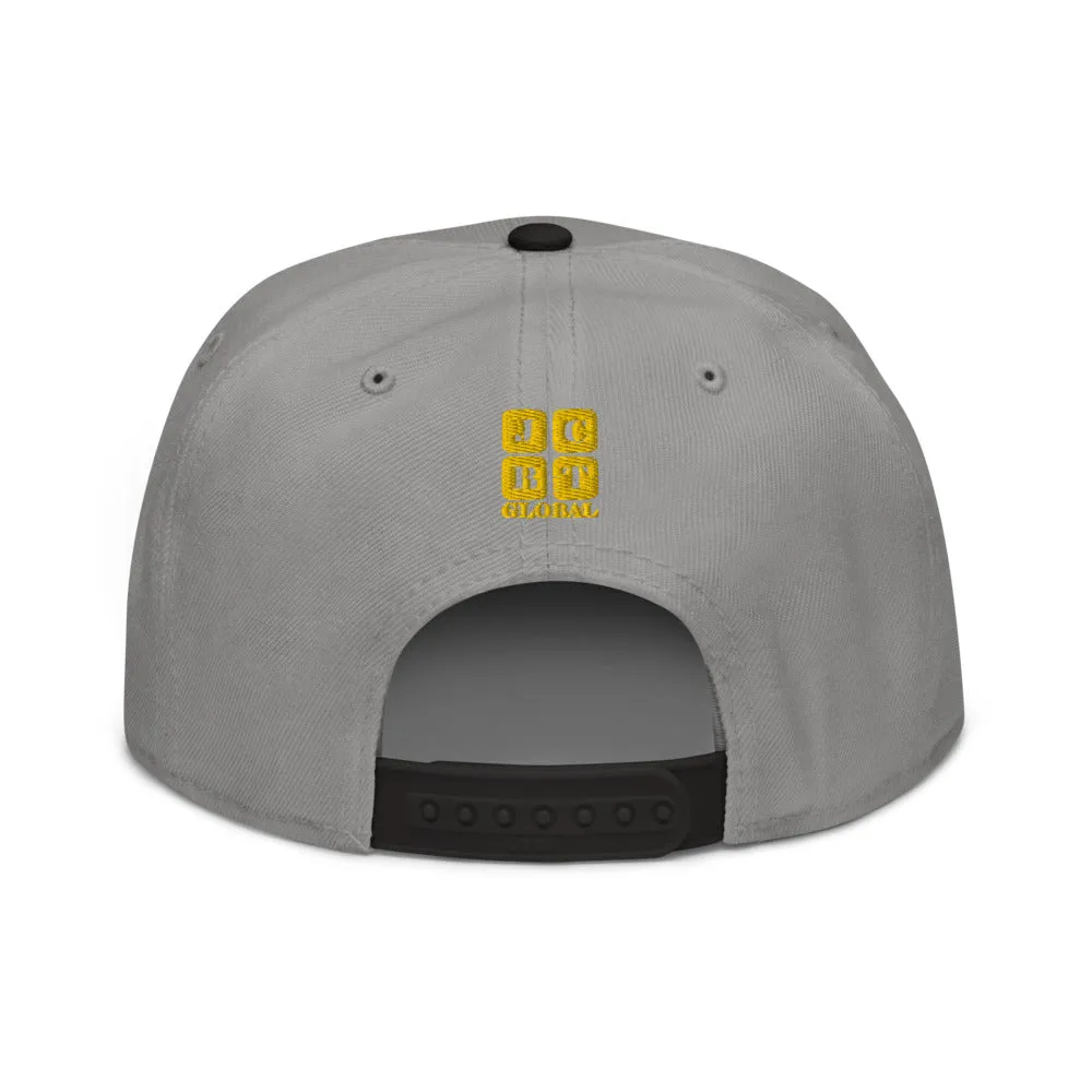 Snapback Hat "2052-0111 Wisdom Is Power (Yellow Logo)"