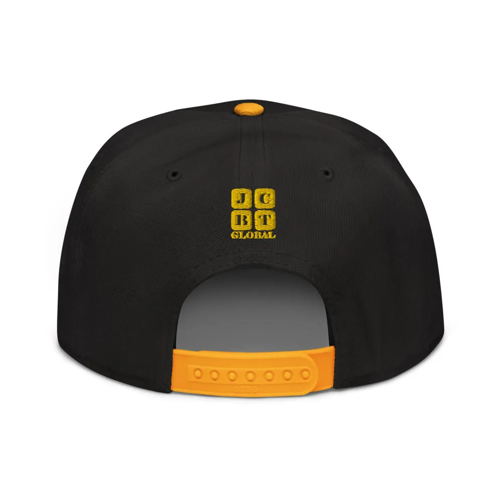 Snapback Hat "2052-0111 Wisdom Is Power (Yellow Logo)"