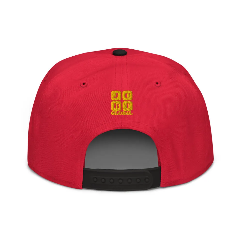 Snapback Hat "2052-0111 Wisdom Is Power (Yellow Logo)"
