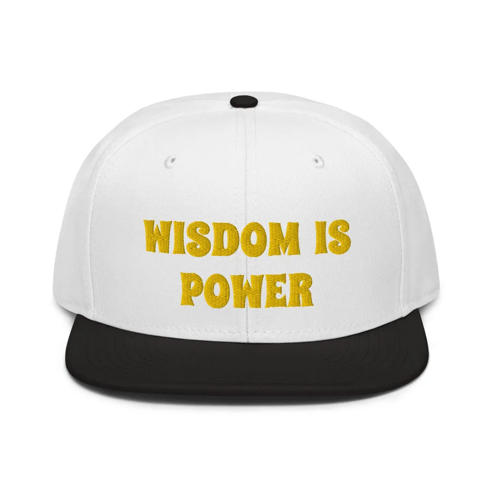 Snapback Hat "2052-0111 Wisdom Is Power (Yellow Logo)"