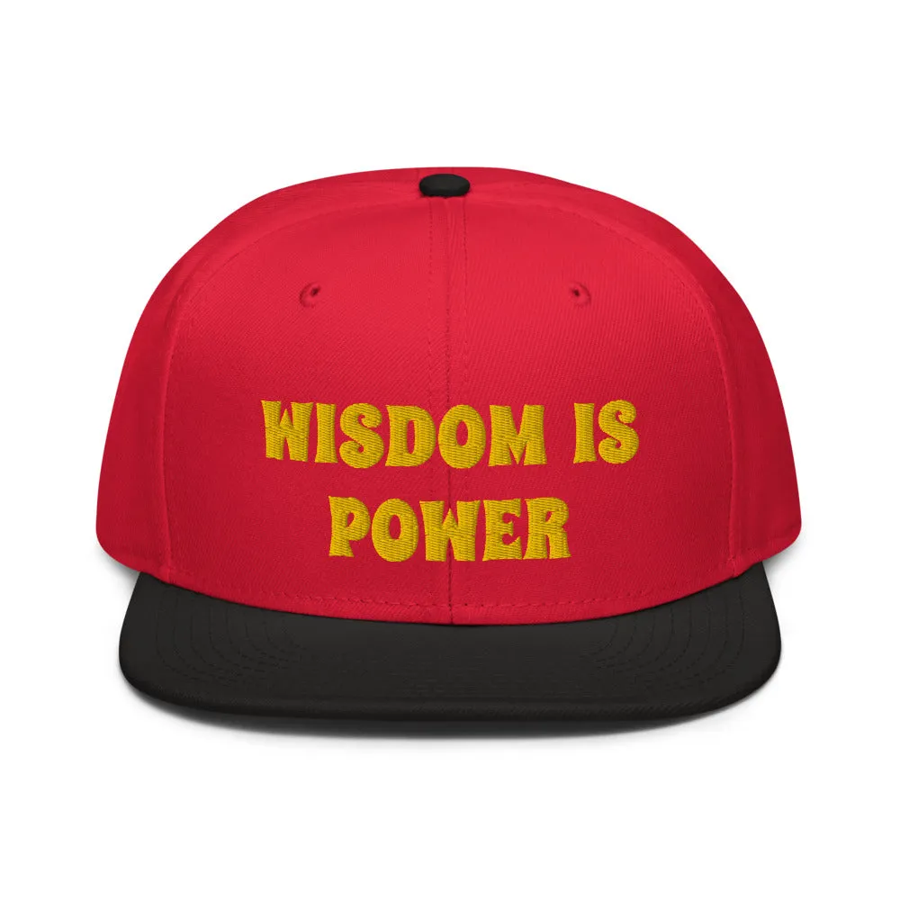 Snapback Hat "2052-0111 Wisdom Is Power (Yellow Logo)"