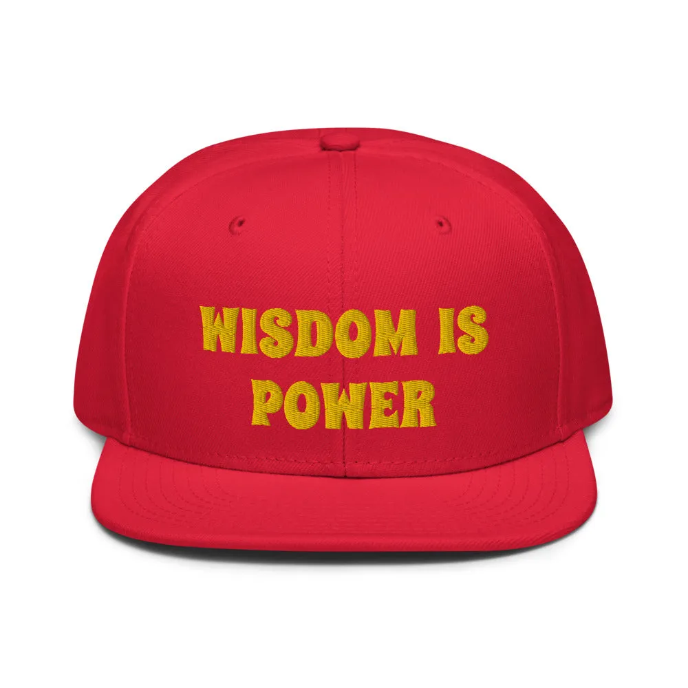 Snapback Hat "2052-0111 Wisdom Is Power (Yellow Logo)"