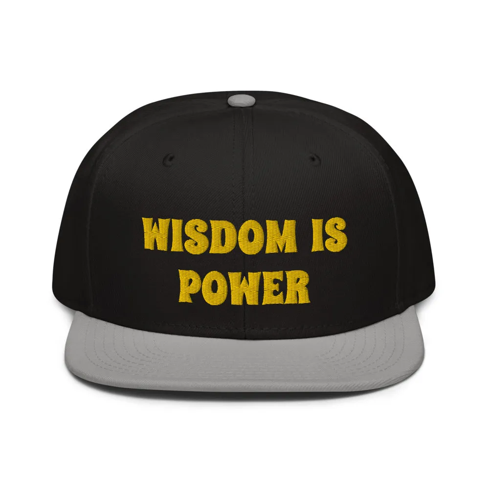 Snapback Hat "2052-0111 Wisdom Is Power (Yellow Logo)"