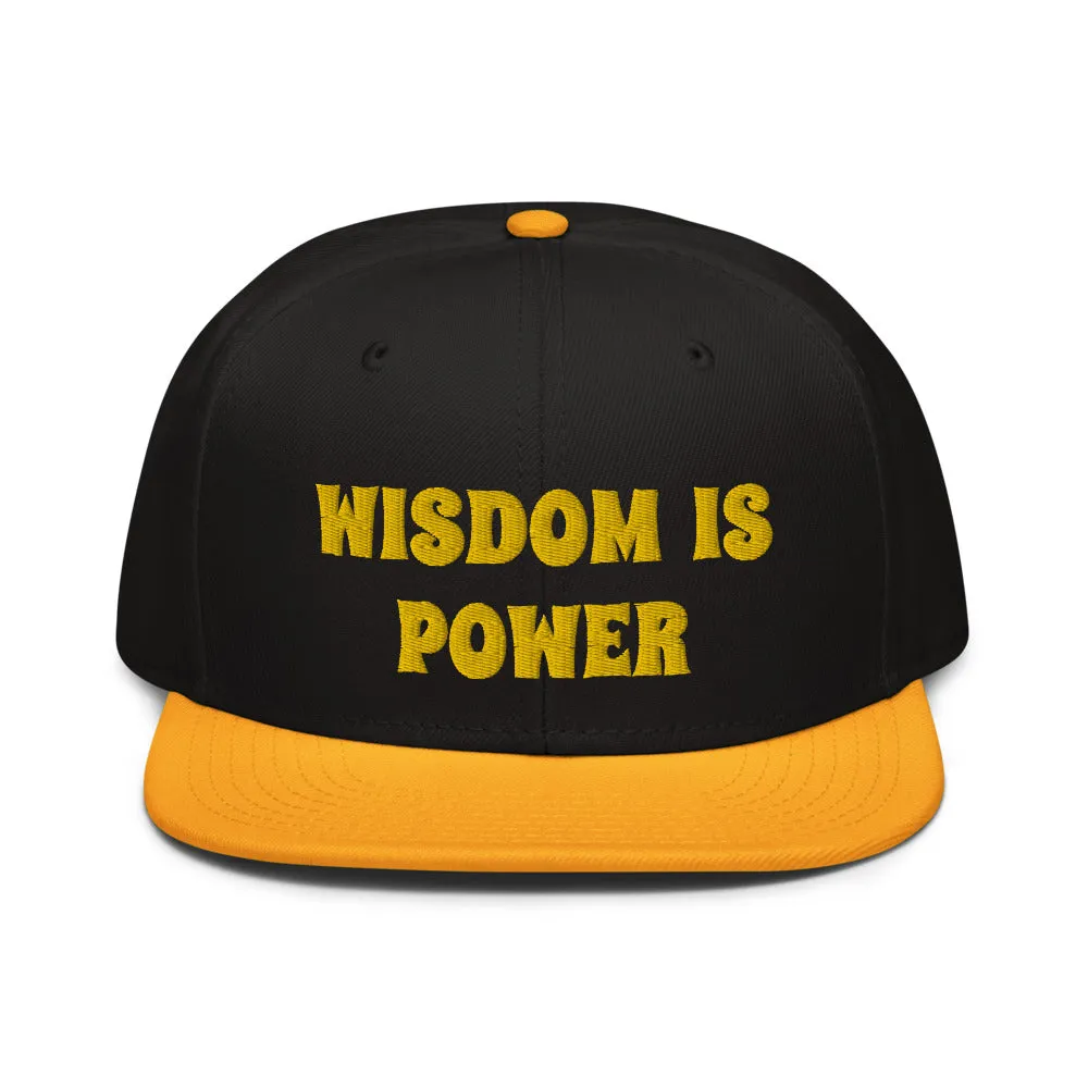 Snapback Hat "2052-0111 Wisdom Is Power (Yellow Logo)"