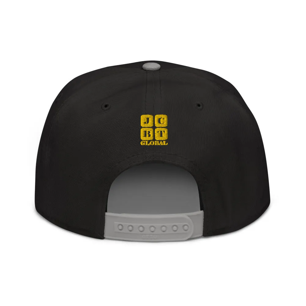 Snapback Hat "2052-0111 Wisdom Is Power (Yellow Logo)"