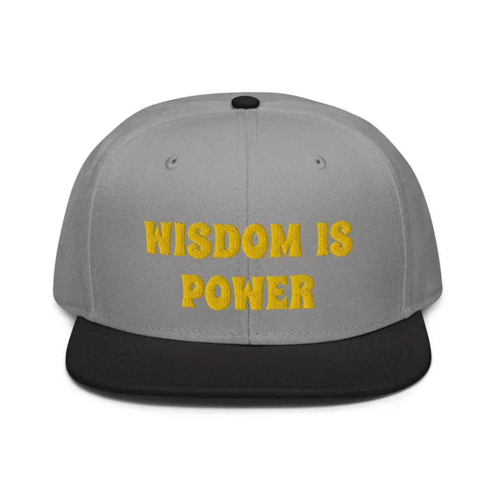 Snapback Hat "2052-0111 Wisdom Is Power (Yellow Logo)"