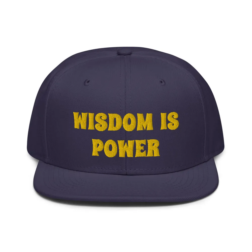 Snapback Hat "2052-0111 Wisdom Is Power (Yellow Logo)"