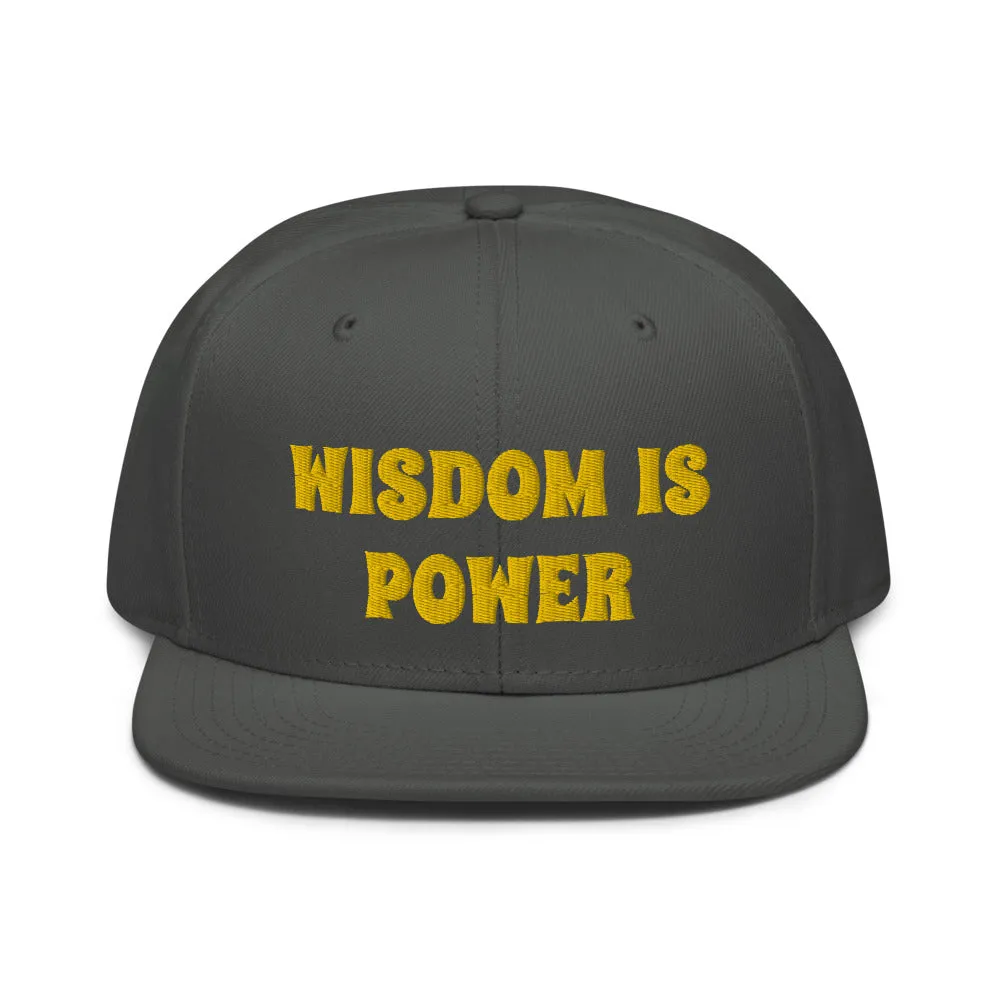 Snapback Hat "2052-0111 Wisdom Is Power (Yellow Logo)"
