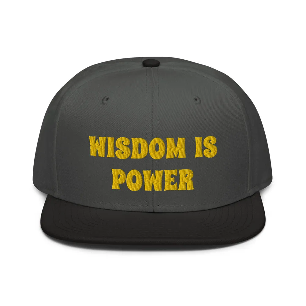 Snapback Hat "2052-0111 Wisdom Is Power (Yellow Logo)"