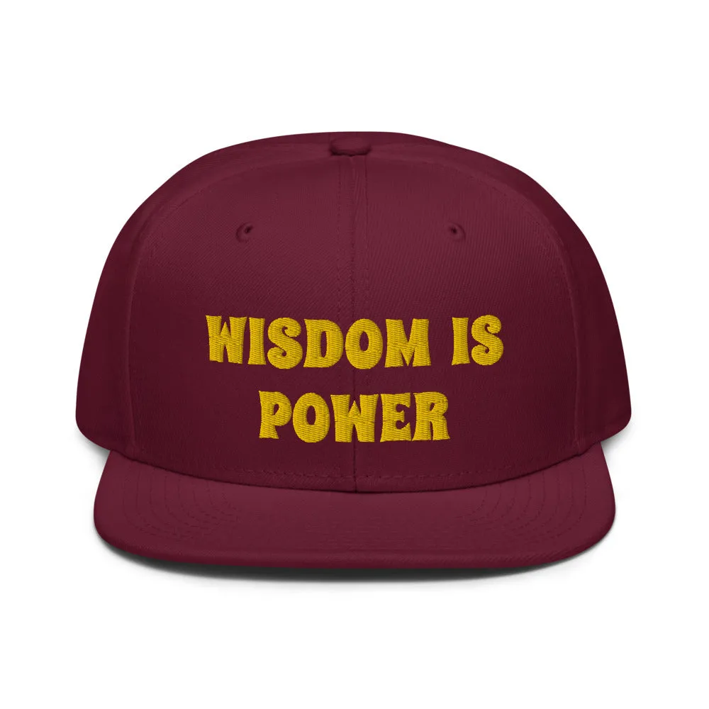 Snapback Hat "2052-0111 Wisdom Is Power (Yellow Logo)"