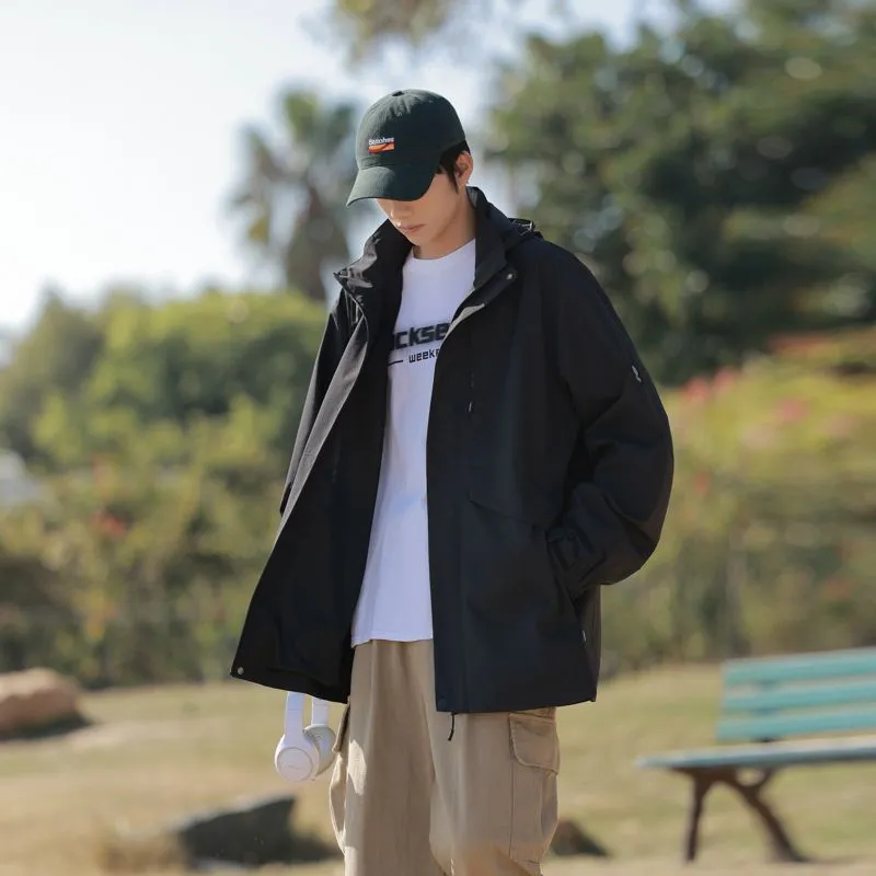 Solid Color Windproof Raincoat Perfect for Outdoor Adventures