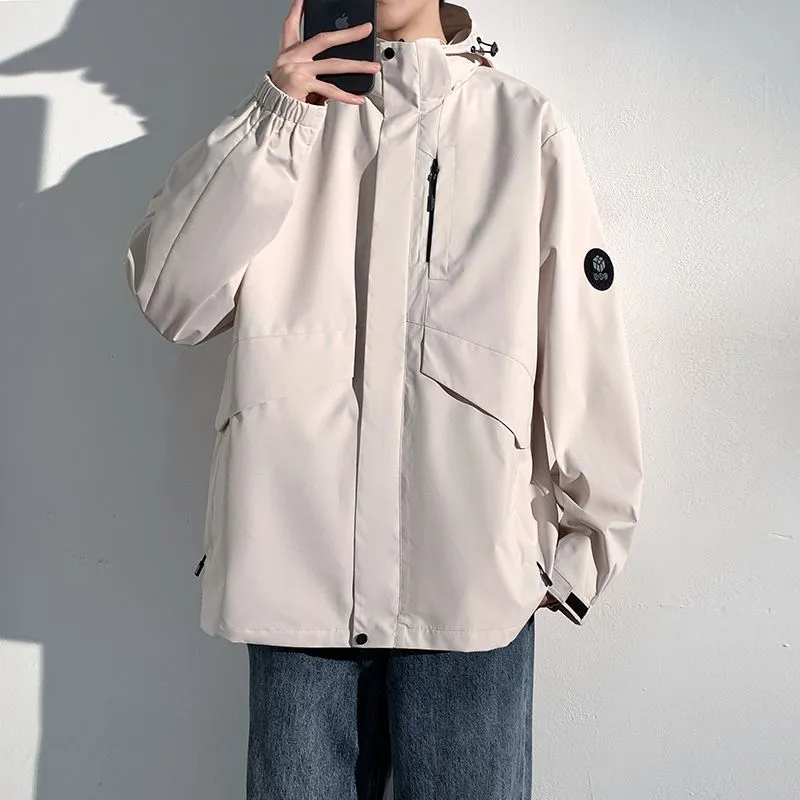 Solid Color Windproof Raincoat Perfect for Outdoor Adventures