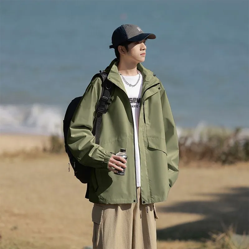 Solid Color Windproof Raincoat Perfect for Outdoor Adventures