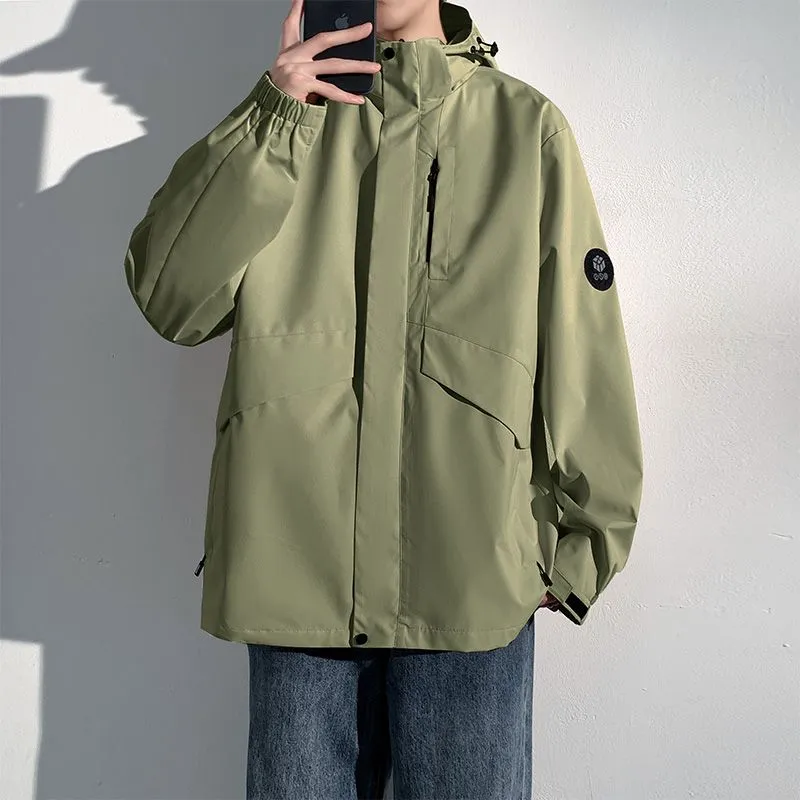 Solid Color Windproof Raincoat Perfect for Outdoor Adventures