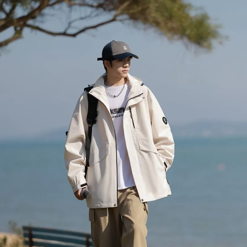 Solid Color Windproof Raincoat Perfect for Outdoor Adventures
