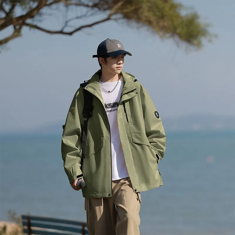 Solid Color Windproof Raincoat Perfect for Outdoor Adventures