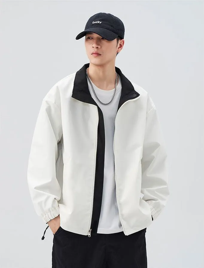 Solid Relaxed-Fit Raincoat with Elastic Band Cuffs for Easy Cleaning