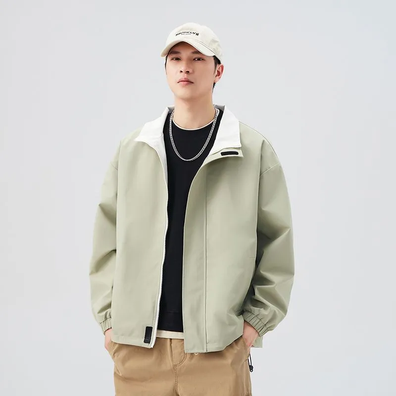 Solid Relaxed-Fit Raincoat with Elastic Band Cuffs for Easy Cleaning