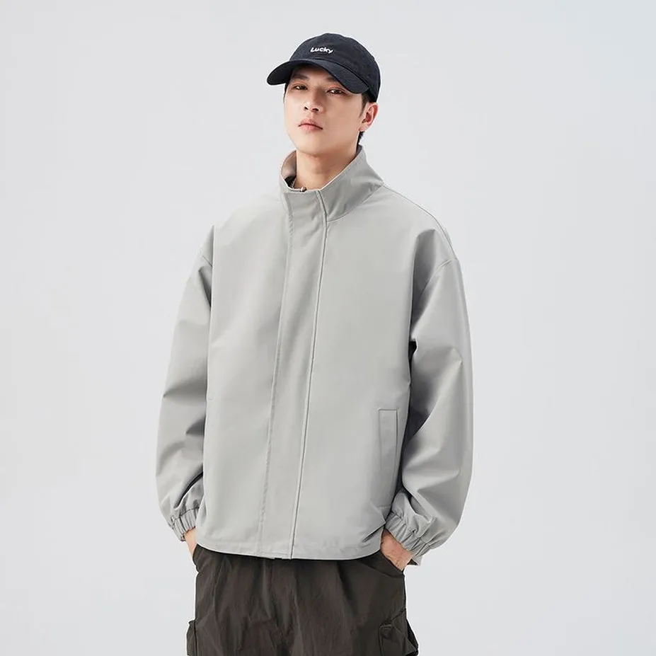 Solid Relaxed-Fit Raincoat with Elastic Band Cuffs for Easy Cleaning