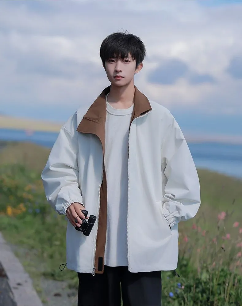 Solid Relaxed-Fit Raincoat with Elastic Band Cuffs for Easy Cleaning