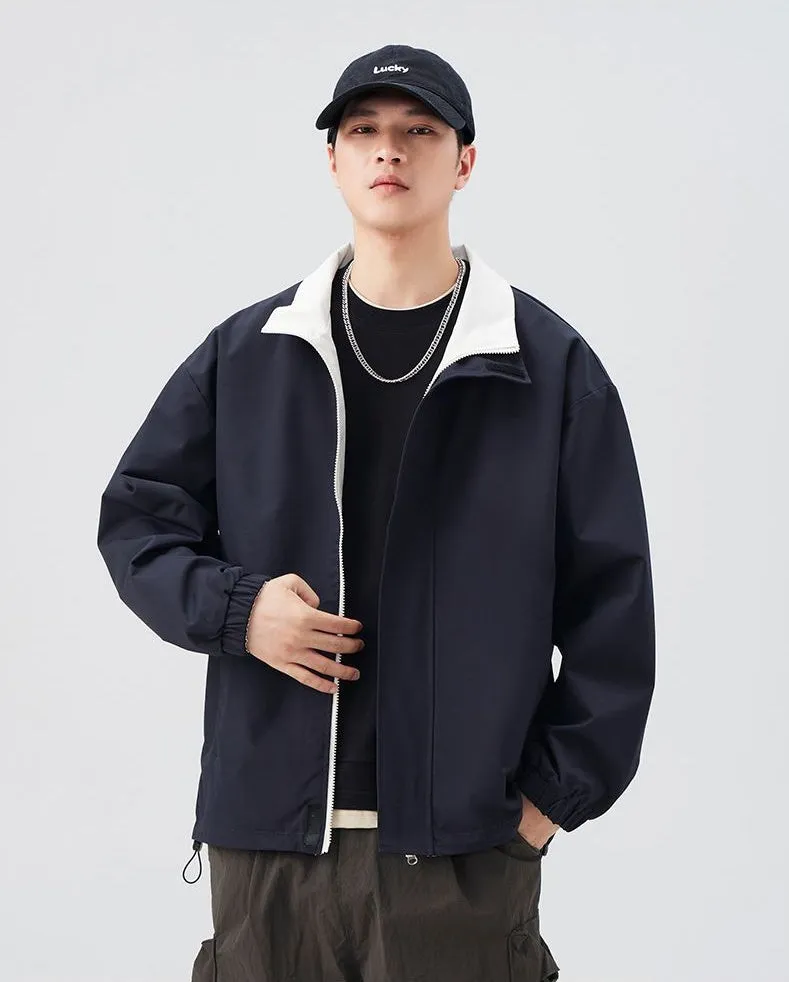Solid Relaxed-Fit Raincoat with Elastic Band Cuffs for Easy Cleaning
