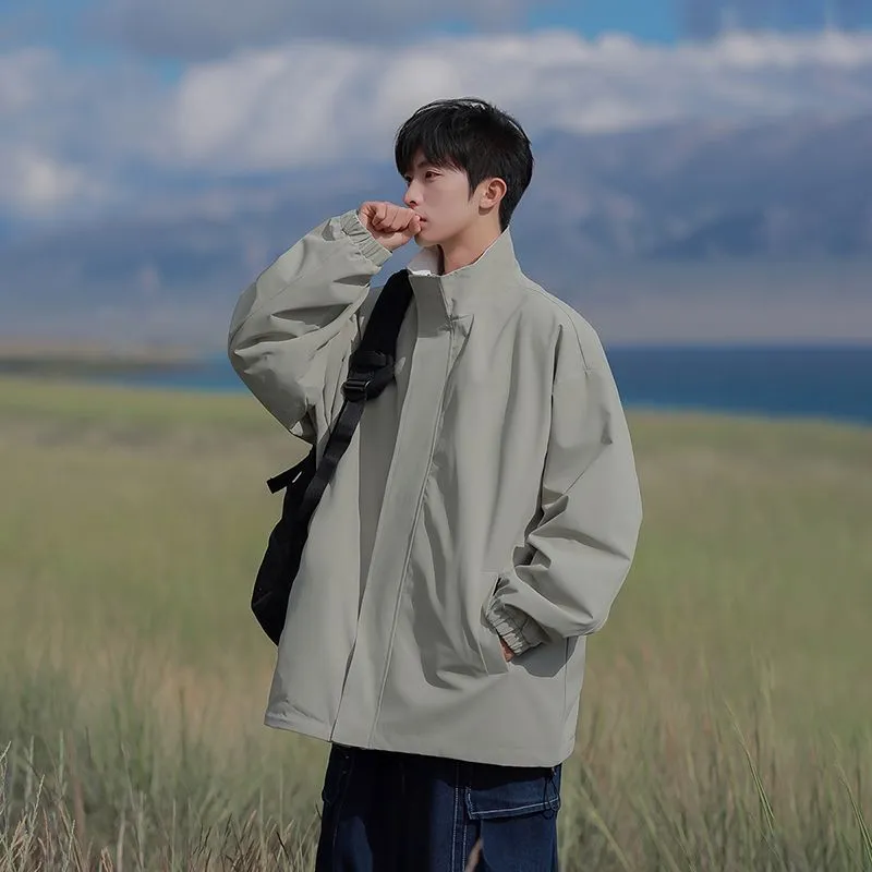 Solid Relaxed-Fit Raincoat with Elastic Band Cuffs for Easy Cleaning
