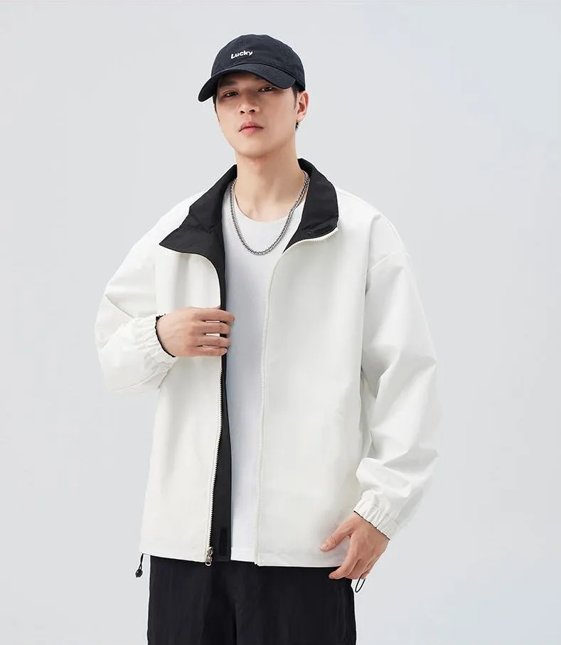 Solid Relaxed-Fit Raincoat with Elastic Band Cuffs for Easy Cleaning