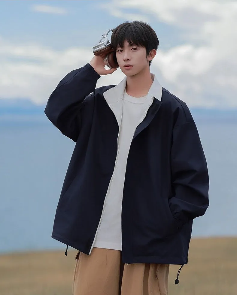 Solid Relaxed-Fit Raincoat with Elastic Band Cuffs for Easy Cleaning