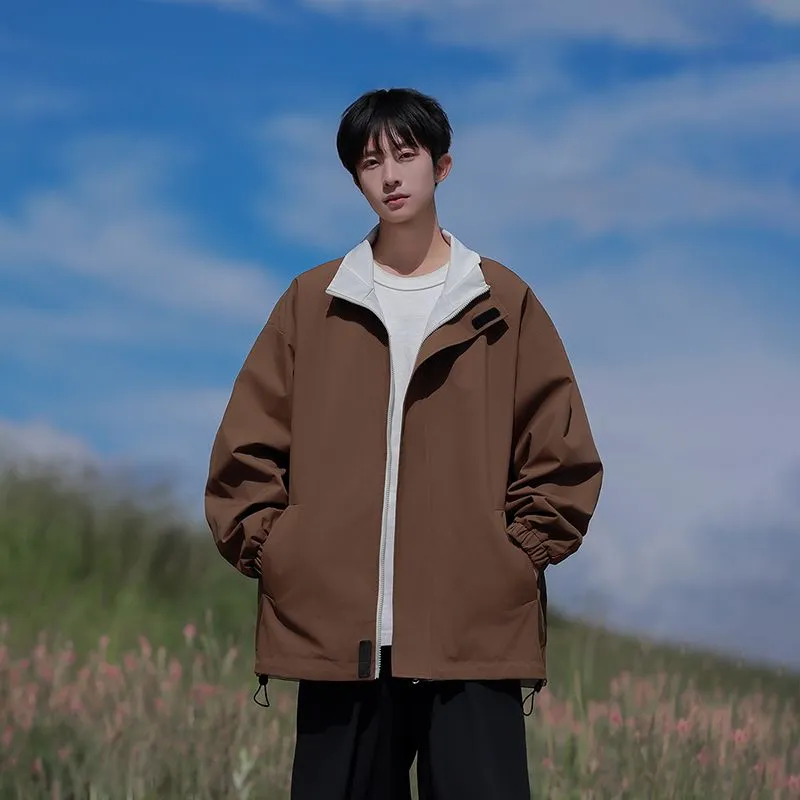 Solid Relaxed-Fit Raincoat with Elastic Band Cuffs for Easy Cleaning