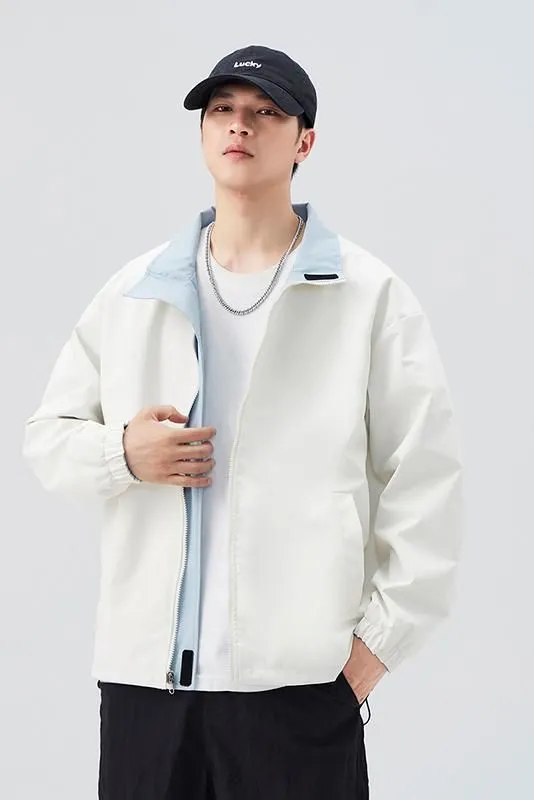 Solid Relaxed-Fit Raincoat with Elastic Band Cuffs for Easy Cleaning