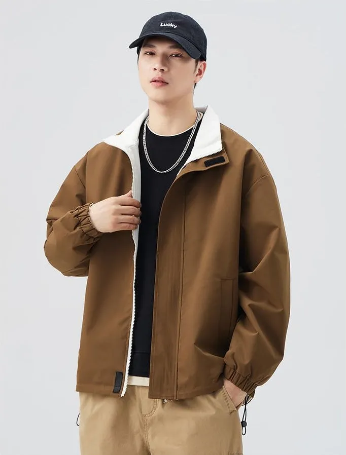 Solid Relaxed-Fit Raincoat with Elastic Band Cuffs for Easy Cleaning
