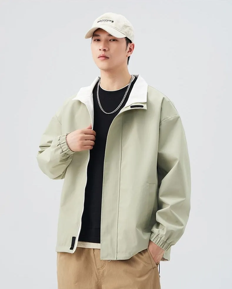 Solid Relaxed-Fit Raincoat with Elastic Band Cuffs for Easy Cleaning